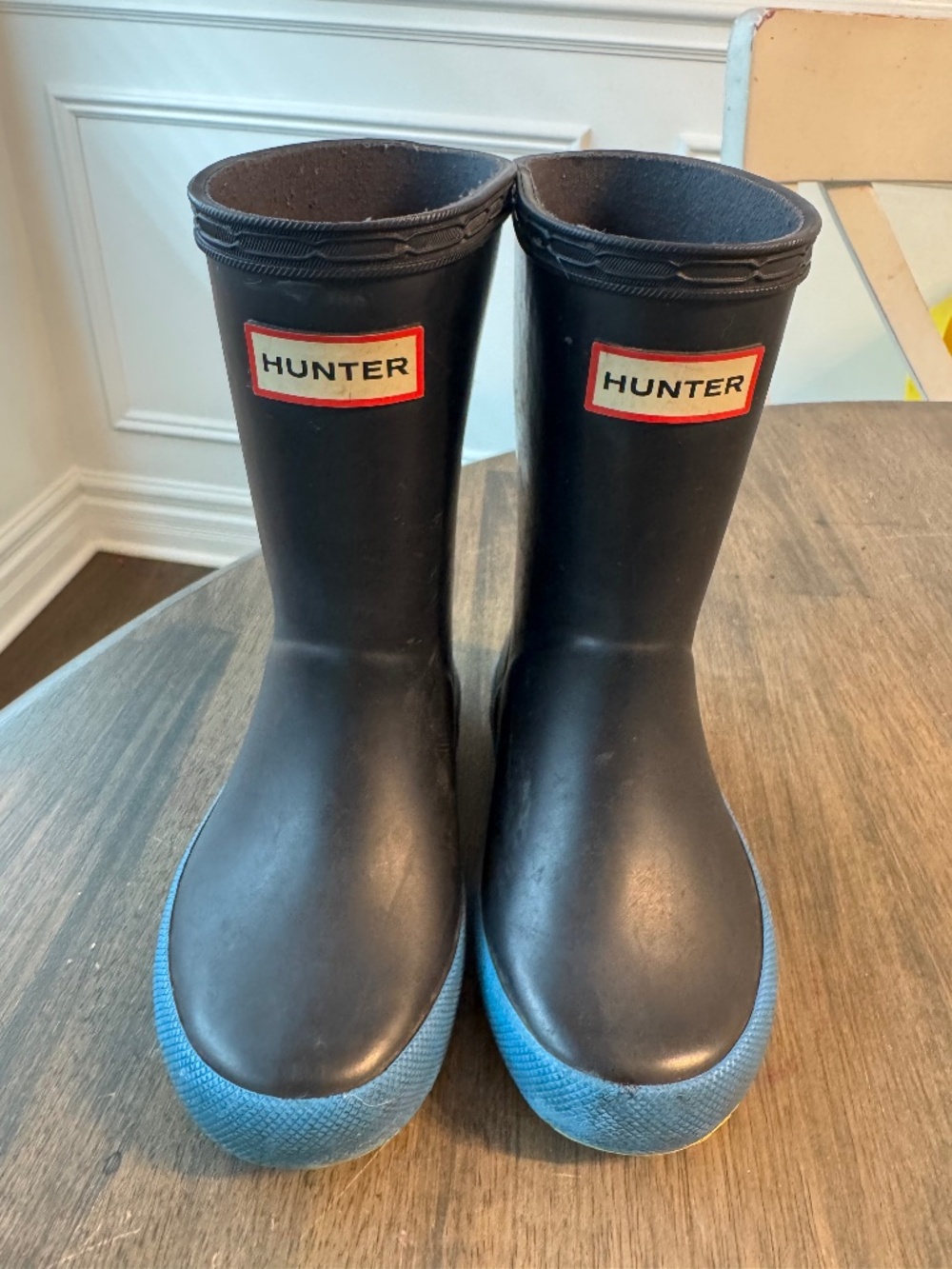 Toddler navy blue Hunter rain boots